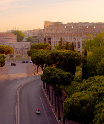 Arial view of Rome
